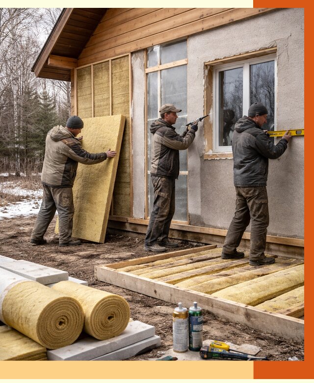 Утепление дачного дома в Вязьме от 4884 руб/м2 — недорого | ТепломастерВзь