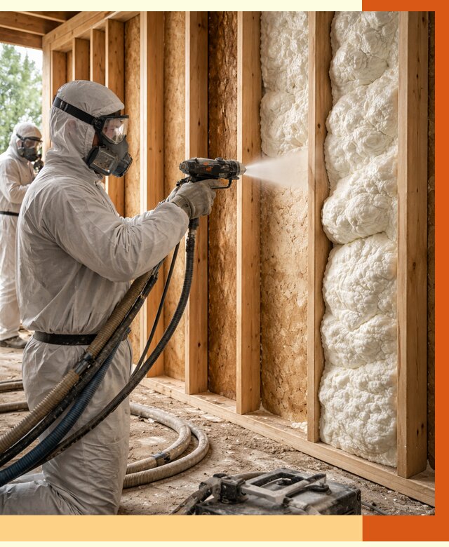 Утепление каркасного дома ППУ в Вязьме от 2879 руб./м2 — работа под ключ | ТепломастерВзь