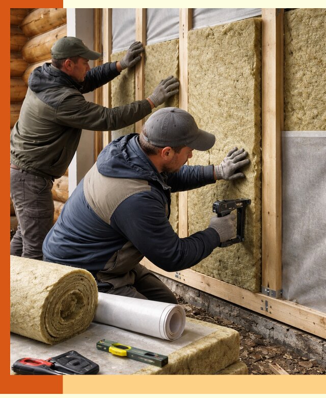 Утепление бревенчатого дома под ключ в Вязьме