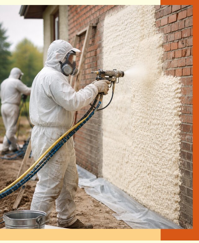 Утепление кирпичного дома ППУ в Вязьме под ключ от 6683 руб. | ТепломастерВзь