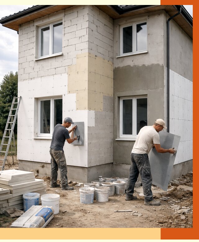 Утепление дома из газобетона в Вязьме от 4318 руб./м² — заказать у ТепломастерВзь