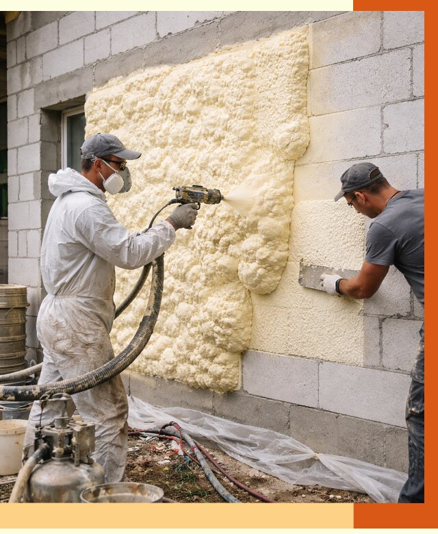 Утепление дома из газобетона ППУ в Вязьме от 4935 руб./м² под ключ | ТепломастерВзь