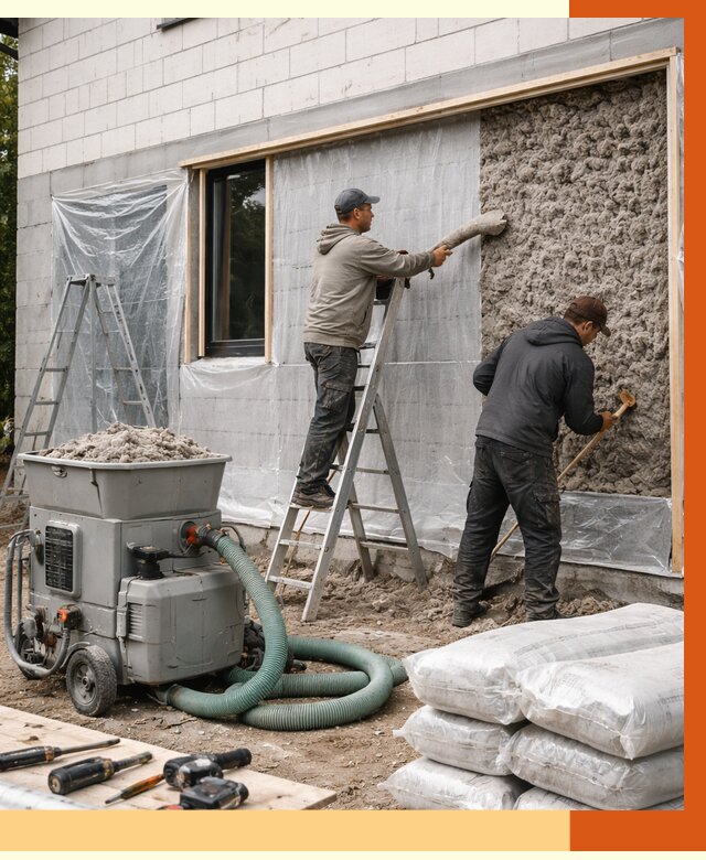 Утепление дома из газобетона эковатой в Вязьме от 4627 руб./м2 | ТепломастерВзь