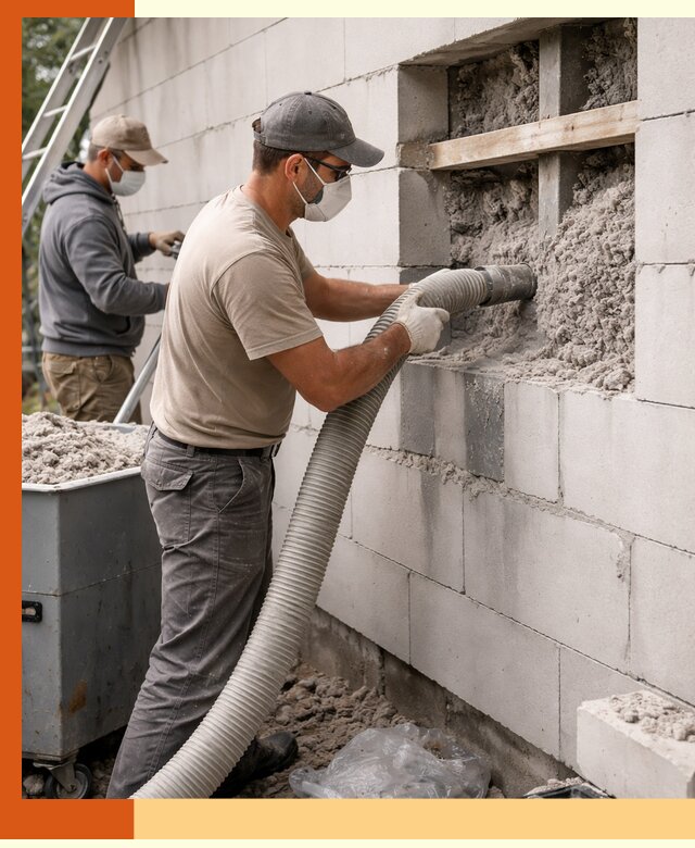 Утепление дома из газобетона эковатой в Вязьме