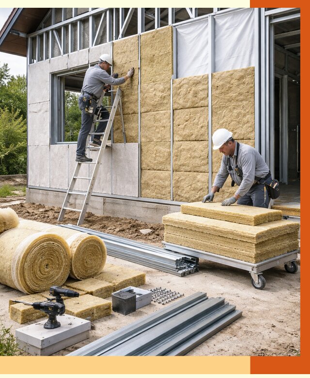 Утепление дома из ЛСТК в Вязьме от 5347 руб./м² — профессионально | ТепломастерВзь