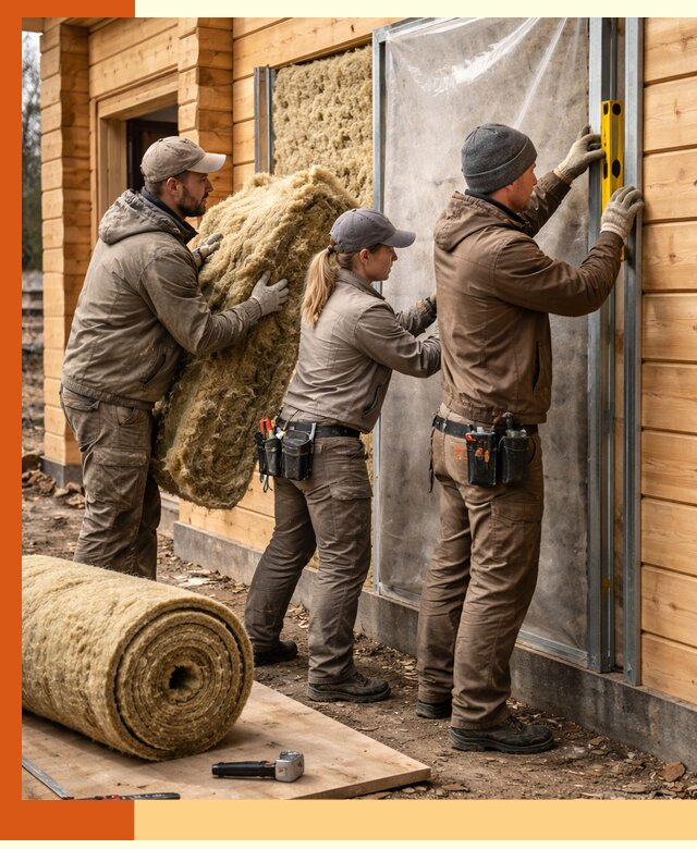 Утепление дома из двойного бруса в Вязьме качественно и надёжно
