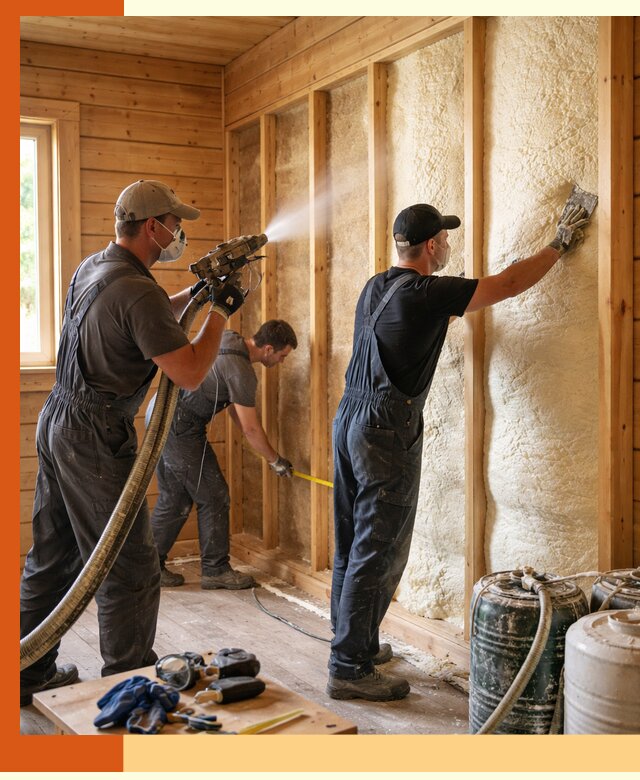 Утепление бани пенополиуретаном (ППУ) в Вязьме