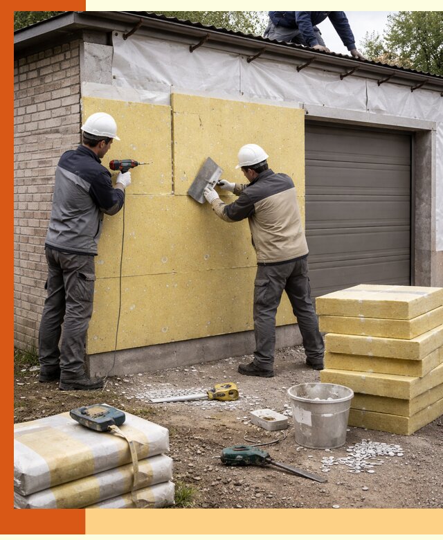 Утепление гаража снаружи в Вязьме качественно и надёжно