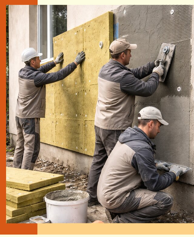 Утепление фасада под штукатурку в Вязьме — энергоэффективная технология