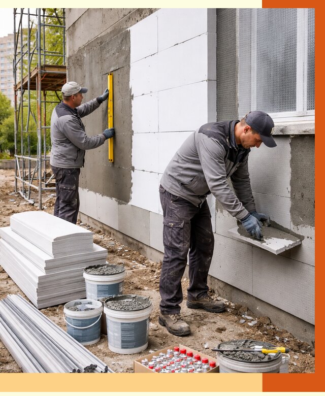 Утепление фасада и стен снаружи в Вязьме от 4318 руб. | ТепломастерВзь