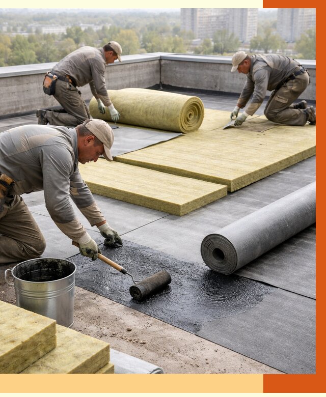 Утепление плоской крыши в Вязьме от 7403 руб./м2 под ключ | ТепломастерВзь