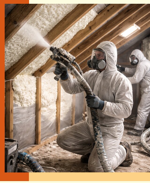 Утепление чердака пенополиуретаном (ППУ) в Вязьме