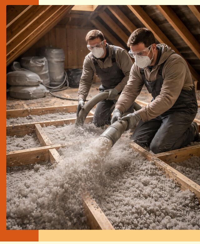 Утепление чердака эковатой в Вязьме — быстро и надёжно
