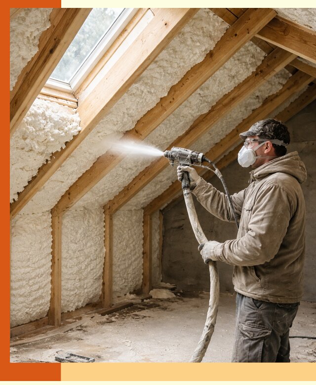 Утепление мансарды ППУ в Вязьме быстро и надежно