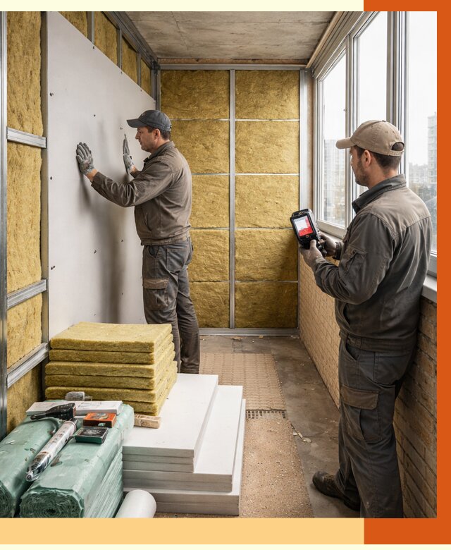 Утепление балкона в Вязьме от 4627 руб. под ключ | ТепломастерВзь