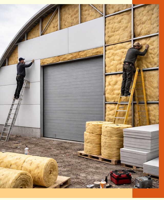 Утепление ангара пенополиуретаном в Вязьме от 7403 руб./м² — комплекс от ТепломастерВзь