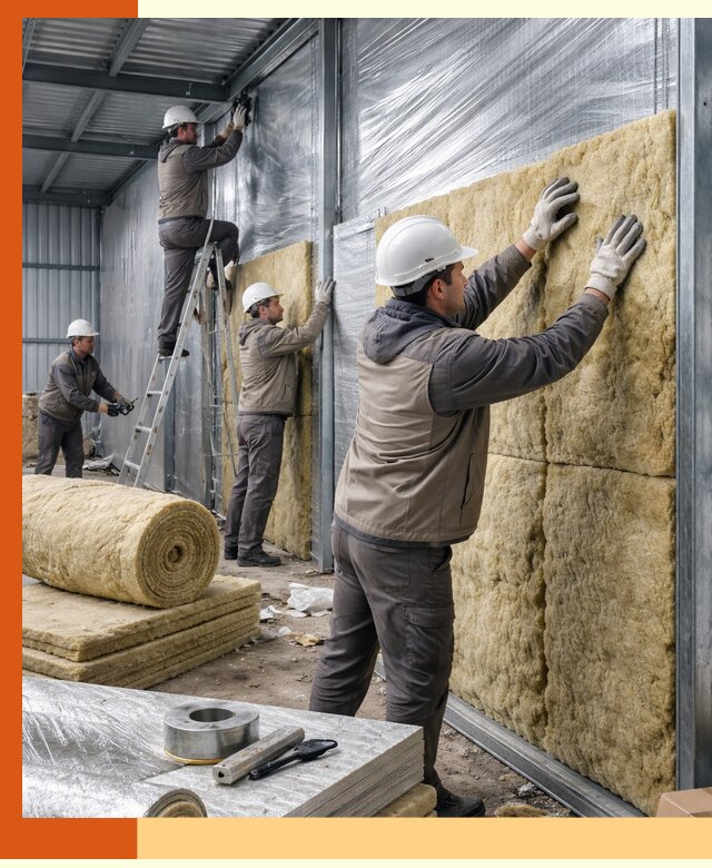 Утепление металлического склада в Вязьме: теплоизоляция и герметизация