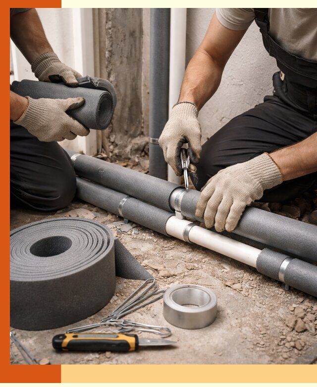 Утепление труб водоснабжения в Вязьме — монтаж и защита сети