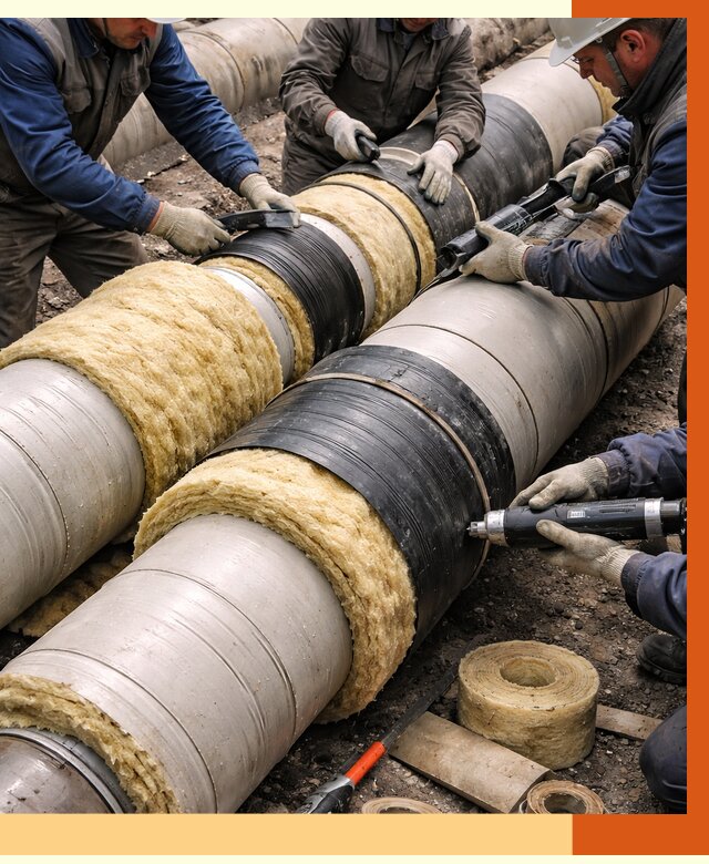 Утепление трубопровода в Вязьме под ключ от 1902 руб. — надежно и выгодно | ТепломастерВзь