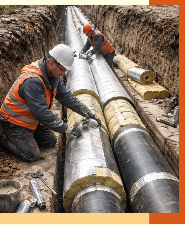 Утепление теплотрассы в Вязьме от 4627 руб./м2 — ппу и комплексная изоляция | ТепломастерВзь