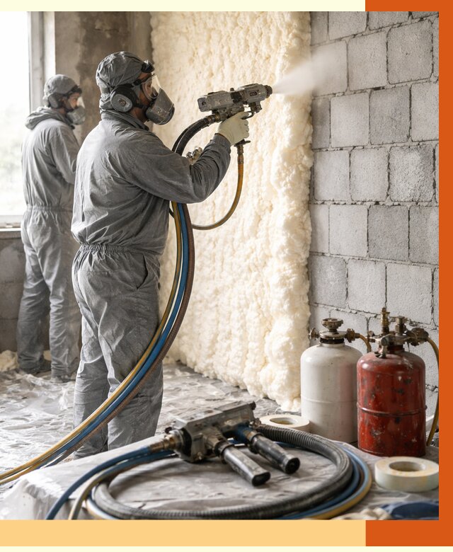 Утепление блочной стены ППУ в Вязьме от 4370 руб./м² — ТепломастерВзь