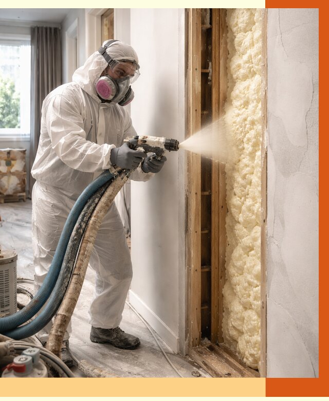 Межстеновое утепление ППУ в Вязьме от 2828 руб/м2 — межстенное утепление под ключ | ТепломастерВзь