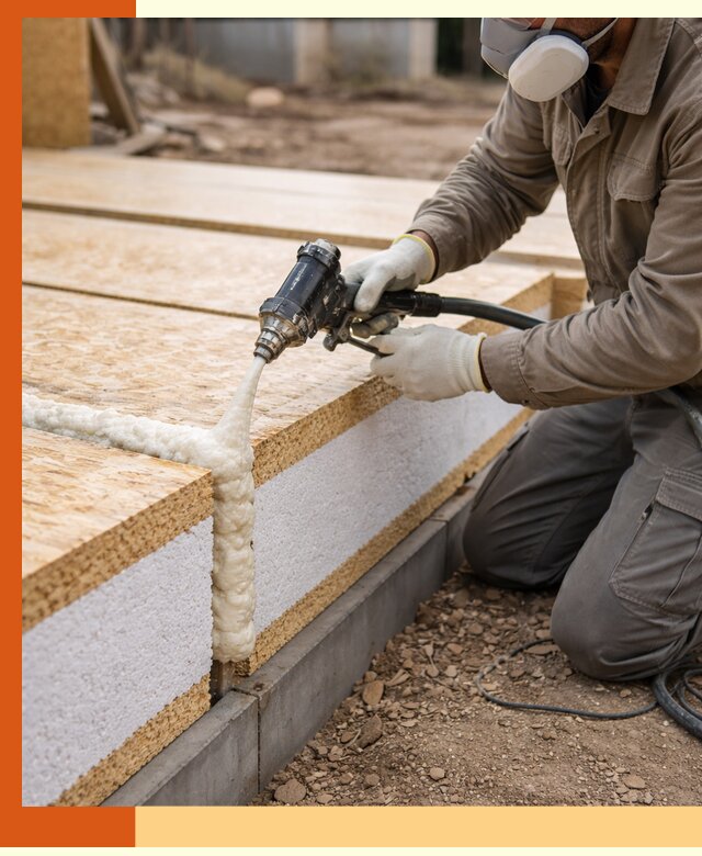 Утепление СИП-панелей пенополиуретаном (ППУ) в Вязьме