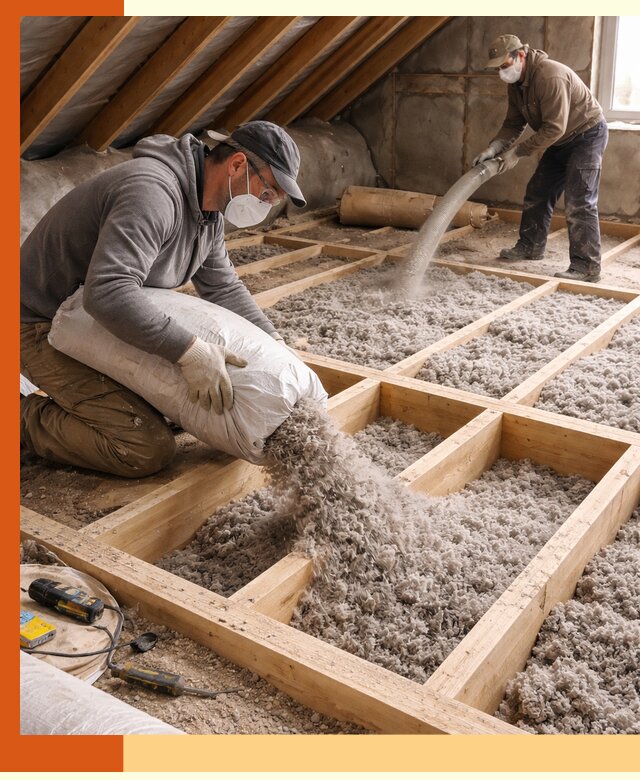 Заполнение полостей чердачного перекрытия в Вязьме качественно и надёжно