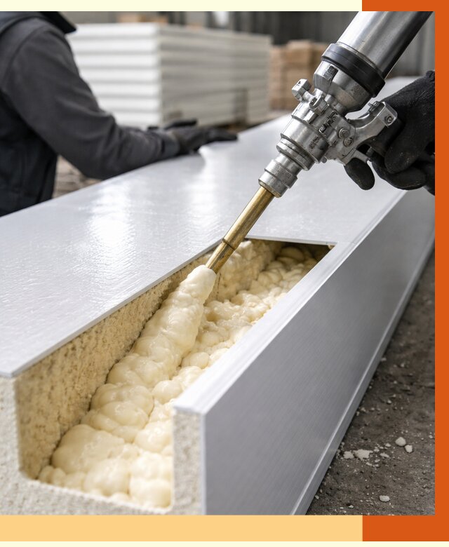 Заполнение пустот холодильных панелей в Вязьме от 7712 руб. | ТепломастерВзь