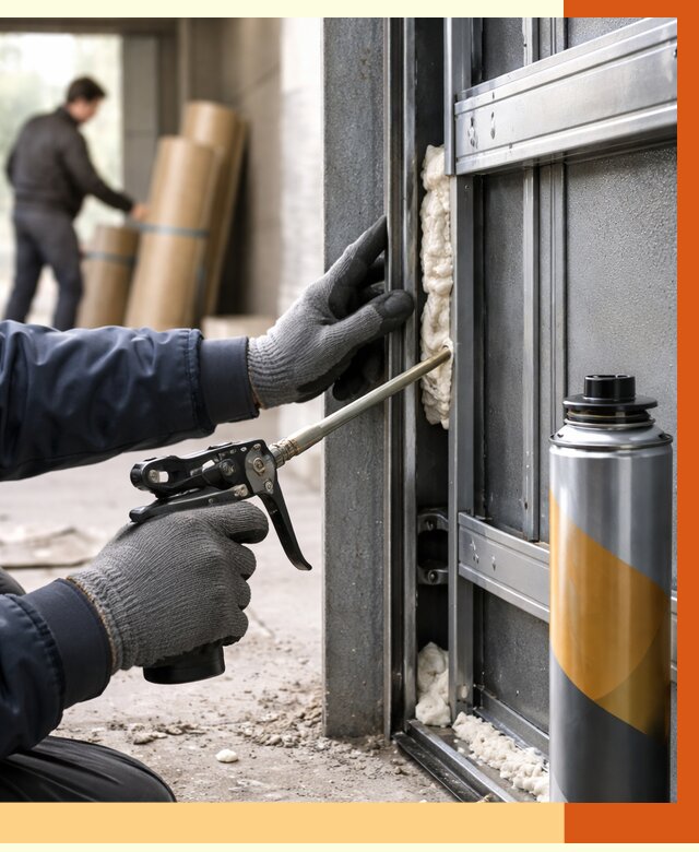 Заполнение пустот ворот в Вязьме от 4627 руб. — заливка ППУ, утепление под ключ | ТепломастерВзь