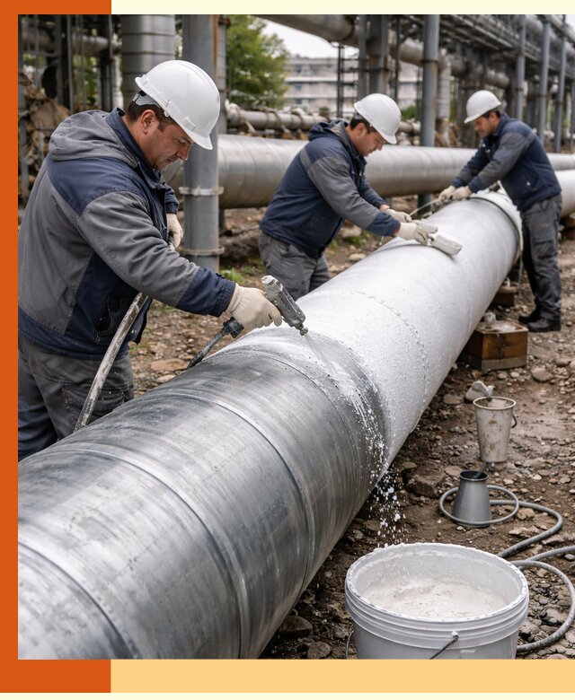 Утепление теплотрассы жидкой теплоизоляцией в Вязьме