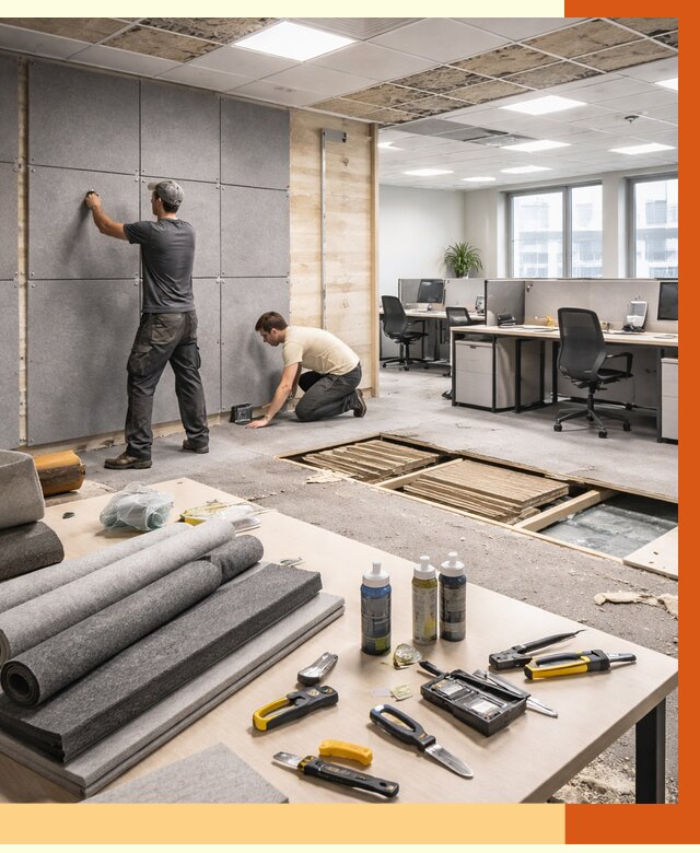 Профессиональная шумоизоляция офиса в Вязьме от 6940 руб. за м2 | ТепломастерВзь