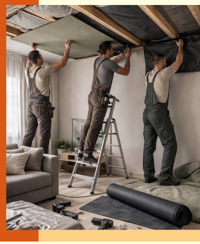 Шумоизоляция потолка в Вязьме — профессиональное устранение шумов