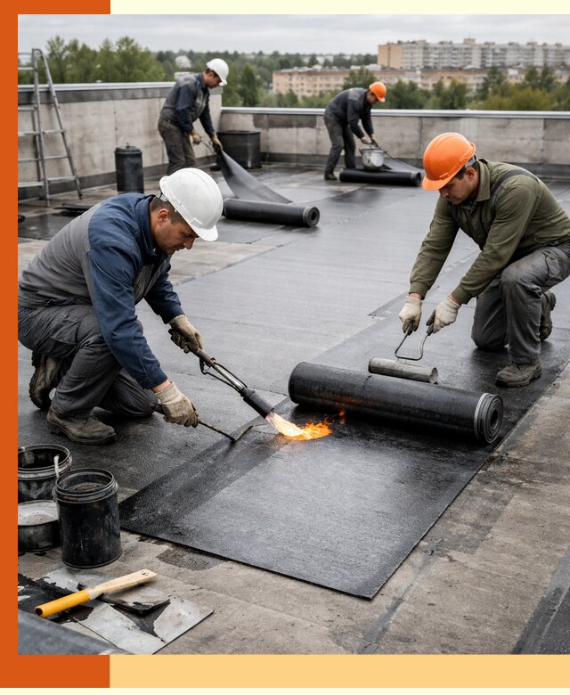 Профессиональная гидроизоляция плоской кровли в Вязьме