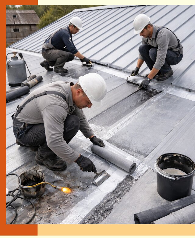 Гидроизоляция металлической кровли с гарантией в Вязьме