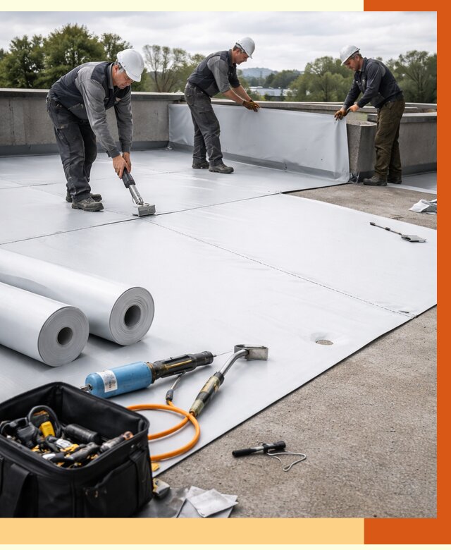 Гидроизоляция мембранной кровли в Вязьме от 7712 руб./м² — профессионально | ТепломастерВзь