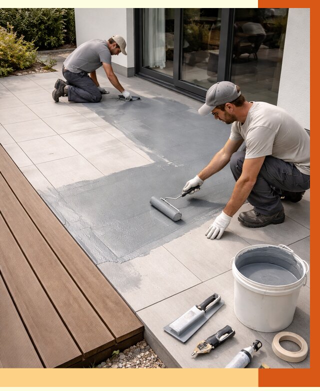 Гидроизоляция террасы в Вязьме под ключ от 7712 руб./м² | ТепломастерВзь