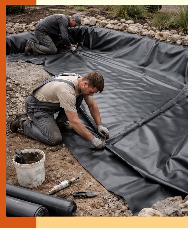 Гидроизоляция пруда в Вязьме: надежная защита и герметизация