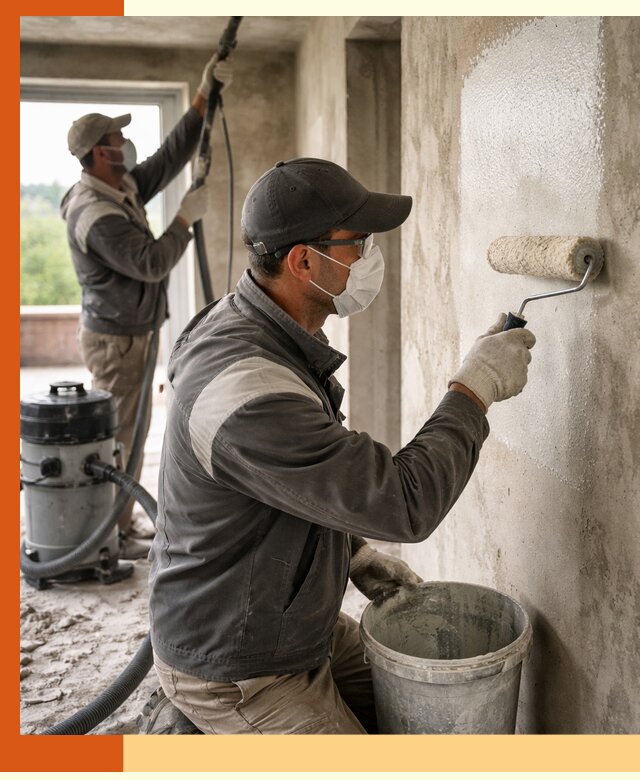 Подготовка поверхности под напыление утеплителя в Вязьме