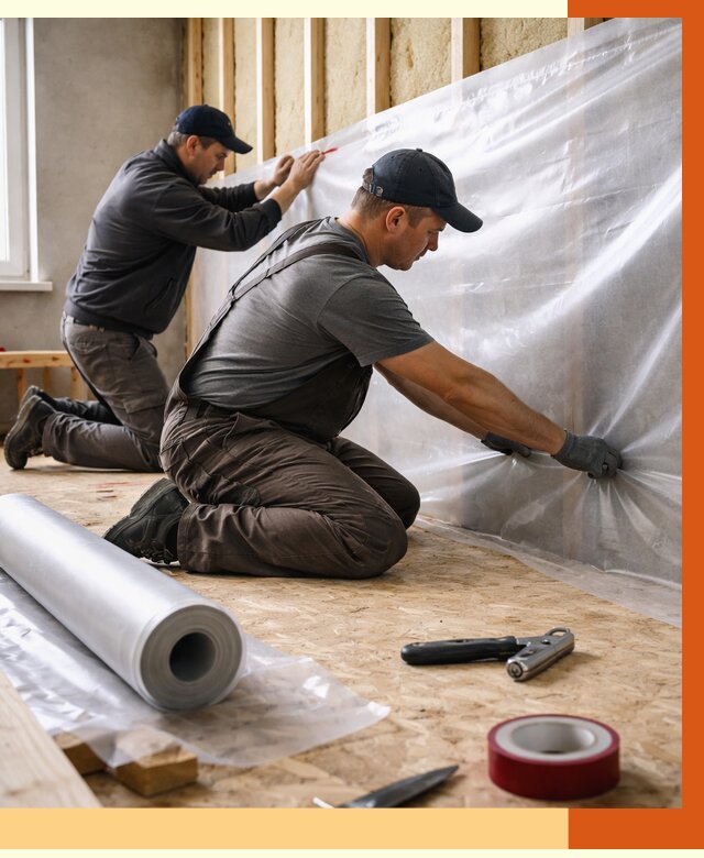 Монтаж пароизоляции в Вязьме от 2571 руб. — установка и укладка под ключ | ТепломастерВзь