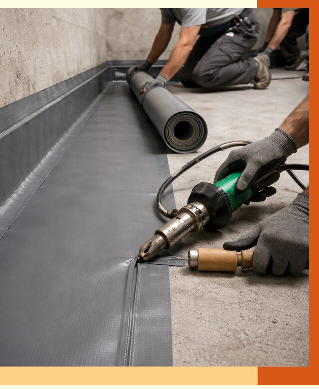 Монтаж гидроизоляционной мембраны в Вязьме от 1023 руб/м2 | ТепломастерВзь